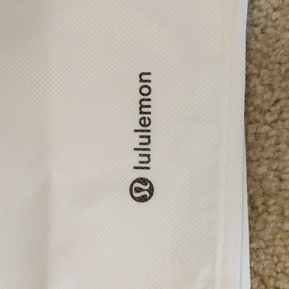 New Large Black & White Breathe Deeply Lululemon Reusable Tote - Picture 4 of 8